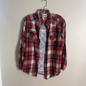 Rod’s Size XL Women's Mixed Print Flannel Shirt Boho Hippie